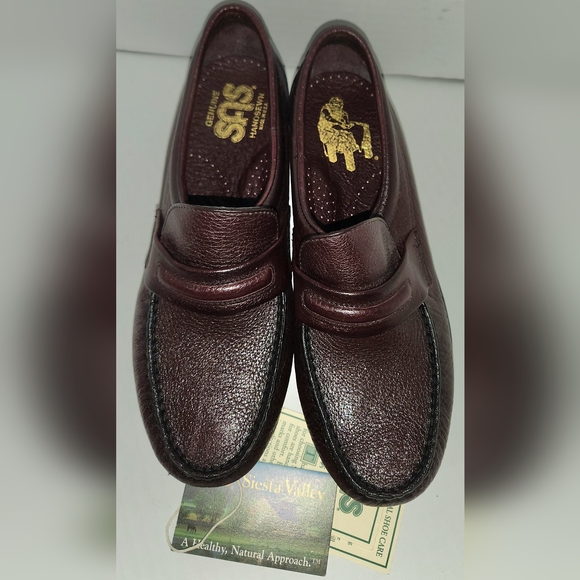 NEW! Men’s SAS Alamo Leather Slip-On Loafers Cordovan Size 10 USA Made - Picture 4 of 10
